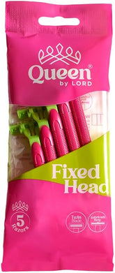 Queen By Lord Twin Blade Disposable Fixed Razors – Pack of 5